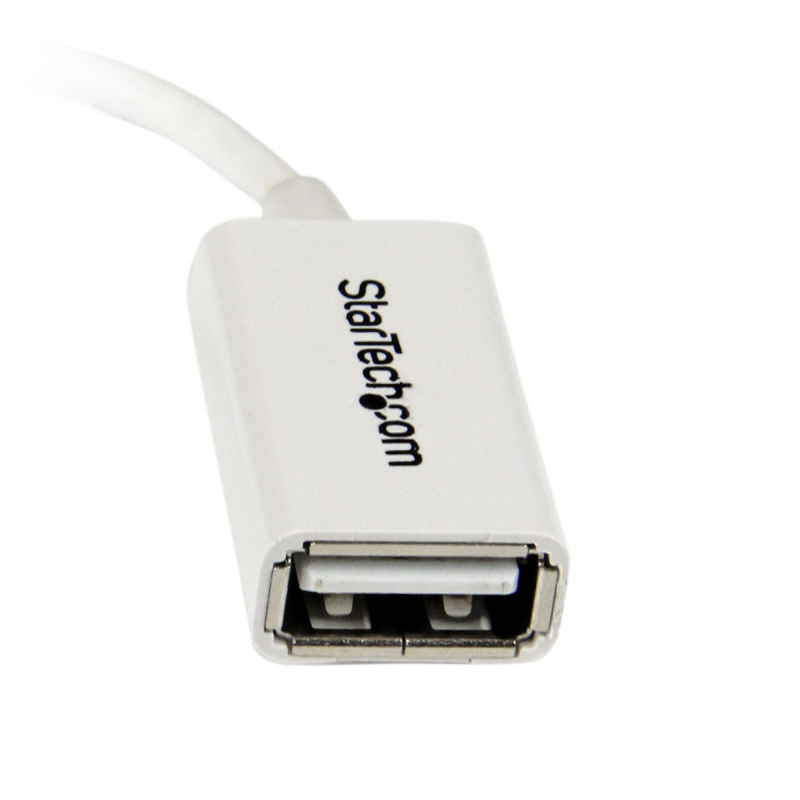 StarTech UUSBOTGW 5in White Micro USB to USB OTG Host Adapter M/F